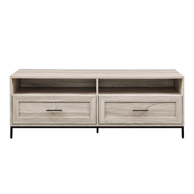 image of Walker Edison - Contemporary 2-Drawer TV Stand for Most TVs up to 60” - Birch with sku:bb21964033-bestbuy
