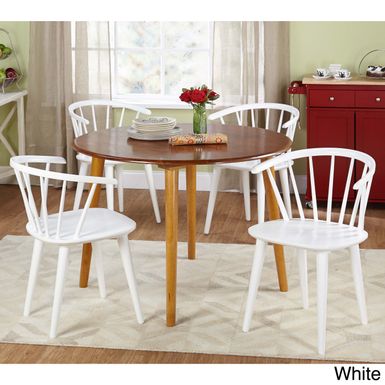 Simple Living - Florence 5-piece Wooden Dining Set - White