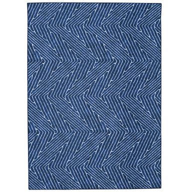 image of Wyome Blue And Ivory 5X7 Washable Area Rug with sku:lfxsr2622-linon