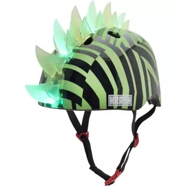 image of Raskullz - Krash! Mohawk Youth Helmet with LED Lights - Dazzle Green LED with sku:bb22017105-6501662-bestbuy-raskullz