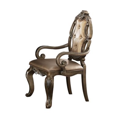 image of ACME Ragenardus Arm Chair (Set-2), Synthetic Leather & Vintage Oak with sku:61293-acmefurniture