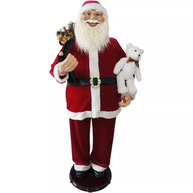 58" Santa with Bear (Dancing/Music)