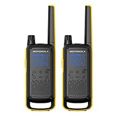image of Motorola Solutions T475 Extreme Two-Way Radio Black W/Yellow Rechargeable Two Pack with sku:b08kbp1rh7-mot-amz