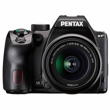 image of Pentax KF DSLR Camera with DA L 18-55mm f/3.5-5.6 AL WR Lens, Black with sku:ipxkfbk-adorama