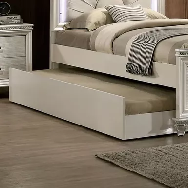 image of Contemporary Pearl White Trundle with sku:idf-7901tr-foa