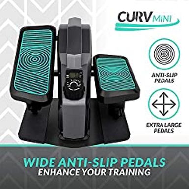 Bluefin Fitness Curv Mini | Seated Under Desk Elliptical Trainer | Pedal Exerciser Machine | Adjustable Resistance | Quiet Flywheel...