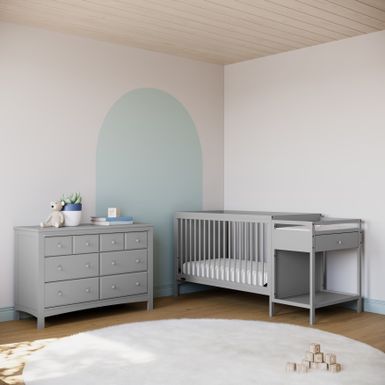 Graco Fable 4-in-1 Convertible Crib and Changer - Pebble Gray