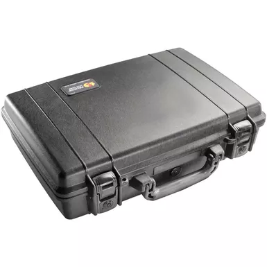 image of Pelican 1470 Attache Style Small Computer Watertight Hard Case without Foam Insert - Black with sku:pl1470bknf-adorama