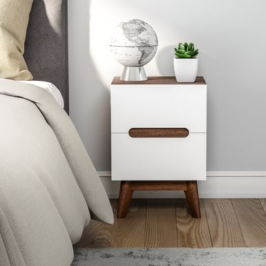 image of Carson Carrington Sundsvall Mid-century White and Walnut Nightstand - Nightstand-White and Walnut with sku:co5tblrrnbgre-kfftt-agstd8mu7mbs-overstock