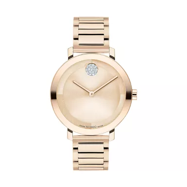 Movado - Ladies' Bold Evolution 2.0 Rose Gold-Tone SS Watch w/ Crystal Dot RG Dial