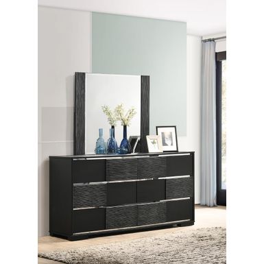 image of Blacktoft Rectangle Dresser Mirror Black with sku:207104-coaster