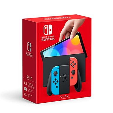 image of Nintendo Switch  OLED Model w/ Neon Red & Neon Blue Joy-Con - Neon Red/Neon Blue with sku:bb21802648-6470924-bestbuy-nintendo