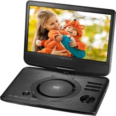 image of Insignia™ - 10" Portable DVD Player with Swivel Screen - Black with sku:bb21188237-bestbuy