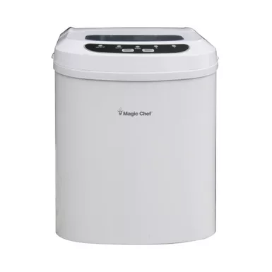 image of Magic Chef 27 lb. White Countertop Ice Maker with sku:mcim22w-magicchef