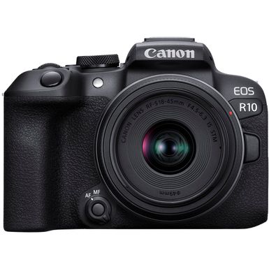 image of Canon - EOS R10 Mirrorless Camera with RF-S 18-45 f/4.5-6.3 IS STM Lens - Black with sku:car10k1-adorama