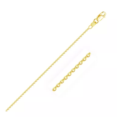 14k Yellow Gold Round Cable Link Chain 1.5mm (18 Inch)