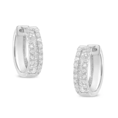 Sterling-Silver 1/2ct TDW Diamond Hoop Earrings (I-J, I2-I3)