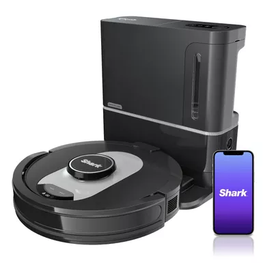 image of Shark - AI Ultra Robot Vacuum with Matrix Clean, Home Mapping, HEPA Bagless Self Empty Base, WiFI Connected - Black with sku:rv2502ae-powersales