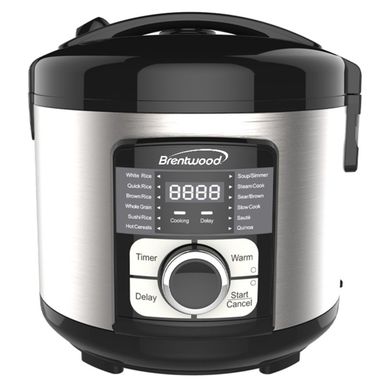 image of Brentwood Select 12 Function Stainless Steel Multi-Cooker in Black - 7 Quarts - Silver - 7 Quarts with sku:eeercl7u8u9gclrctrnrqqstd8mu7mbs--ovr