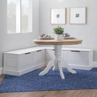 Danbury Backless Corner Breakfast Nook White