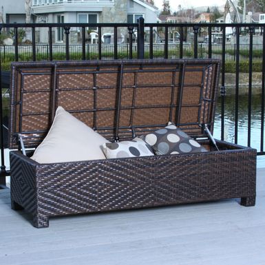 image of Santiago Brown Wicker Storage Ottoman by Christopher Knight Home with sku:htgvtxhuoqruuy3tjz-l3w-bes-ovr