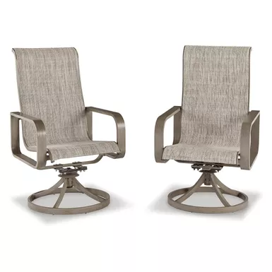 image of Beach Front Sling Swivel Chair (Set of 2) with sku:p323-603a-ashley