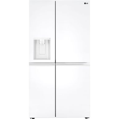 image of LG 27-Cu. Ft. Side-by-Side Refrigerator, Smooth White with sku:lrsxs2706w-almo