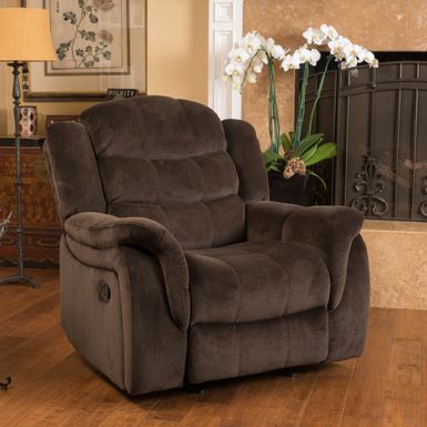 image of Hawthorne Steel Glider Recliner by Christopher Knight Home - Brown with sku:elna4rbiakbor5gqin_vaastd8mu7mbs-overstock