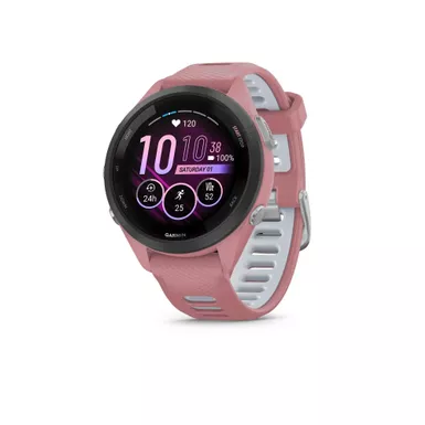 Garmin - Forerunner 265S GPS Smartwatch 42 mm Fiber-reinforced polymer - Black/Light Pink