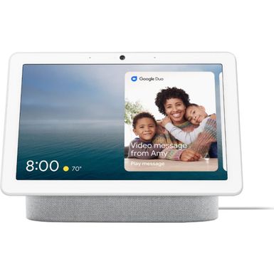 image of Google - Nest Hub Max with Google Assistant - Chalk with sku:ga00426us-electronicexpress
