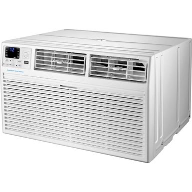 image of Emerson Quiet Kool - 550 Sq. Ft. 12,000 BTU Through-the-Wall Air Conditioner and 10,600 BTU Heater - White with sku:bb21223151-6354631-bestbuy-emerson