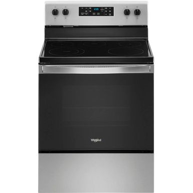 image of Whirlpool - 5.3 Cu. Ft. Freestanding Electric Range with Steam-Cleaning and Frozen Bake - Stainless steel with sku:wfe505w0js-electronicexpress