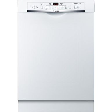 image of Bosch - 100 Series 24" Front Control Tall Tub Built-In Dishwasher with Stainless-Steel Tub - White with sku:she3ar72uc-electronicexpress