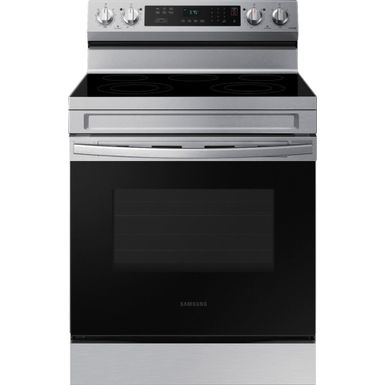 image of Samsung - 6.3 cu. ft. Freestanding Electric Range with Rapid Boil  WiFi&Self Clean - Stainless steel with sku:bb21695093-6447911-bestbuy-samsung