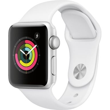 image of Apple Watch Series 3 - GPS 38mm Silver Aluminum Case - White Sport Band with sku:bb21100274-5706617-bestbuy-apple