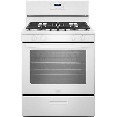 image of Whirlpool - 5.1 Cu. Ft. Freestanding Gas Range - White with sku:wfg320m0bwh-wfg320m0bw-abt