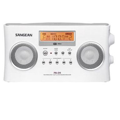 image of Sangean White AM/FM-Stereo RBDS Digital Tuning Portable Radio with sku:prd5w-pr-d5-abt