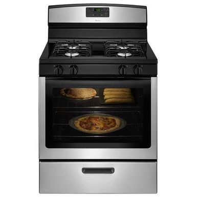 image of Amana - 5.1 Cu. Ft. Freestanding Gas Range - Stainless steel with sku:agr5330ss-agr5330bas-abt