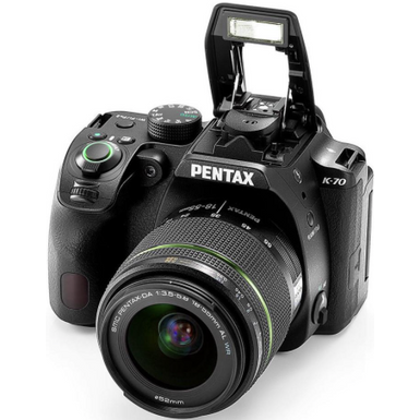 image of Pentax K-70 DSLR with SMC DA 18-55mm f/3.5-5.6 AL WR Lens, Black with sku:ipxk70k1-adorama