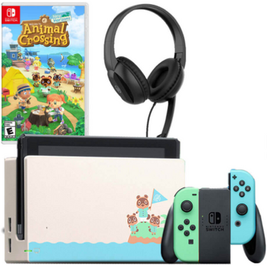 image of Nintendo Switch Console - Animal Crossing: New Horizons Edition Bundle (Animal Crossing New Horizons Game Included) with sku:nswancnwhbun-electronicexpress
