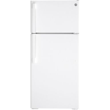 image of GE - 16.6 Cu. Ft. Top-Freezer Refrigerator - White with sku:bb21293400-6361278-bestbuy-ge