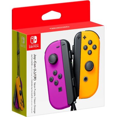 image of Nintendo - Joy-Con (L/R) Wireless Controllers for Nintendo Switch - Neon Purple/Neon Orange with sku:nihacajaqaa-adorama