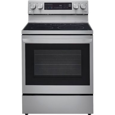image of LG - 6.3 Cu. Ft. Freestanding Single Electric Convection Range with Air Fry and InstaView WideView Window - PrintProof Stainless Steel with sku:bb21491399-6401874-bestbuy-lg