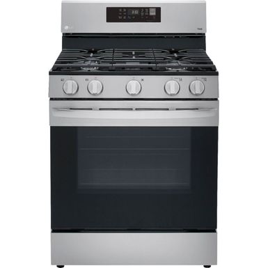 image of LG - 5.8 Cu. Ft. Freestanding Single Gas Convection Range with WideView Window and AirFry - Stainless steel with sku:bb21491411-6401897-bestbuy-lg