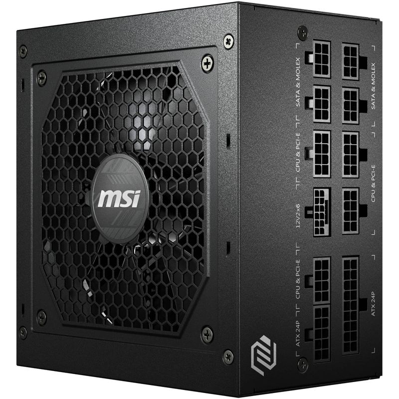 MSI - MAG A850GL PCIE5 850W ATX 3.1 &PCIe 5.1 Ready Full Modular 80 Plus Gold Gaming Power Supply - Black