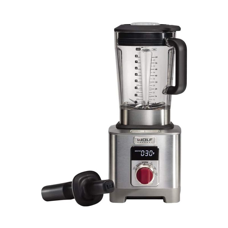 Wolf Gourmet - 64-Oz. Blender/Cooker - Stainless Steel/Red Knob