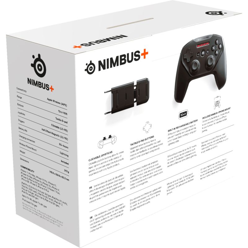 SteelSeries - Nimbus+ Wireless Gaming Controller for Apple iOS, iPadOS, tvOS Devices - Black