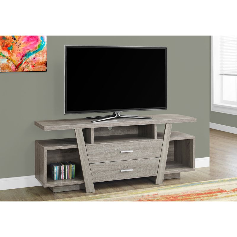 TV Stand/ 60 Inch/ Console/ Media Entertainment Center/ Storage Drawers/ Living Room/ Bedroom/ Laminate/ Brown/ Contemporary/ Modern