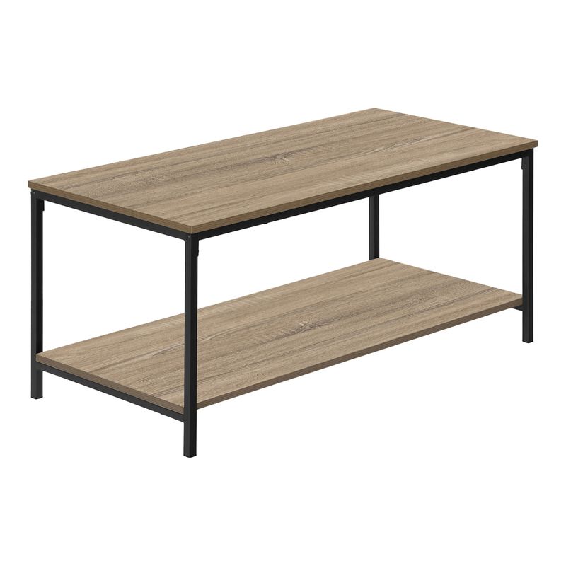 Coffee Table/ Accent/ Cocktail/ Rectangular/ Living Room/ 40"L/ Metal/ Laminate/ Brown/ Black/ Contemporary/ Modern