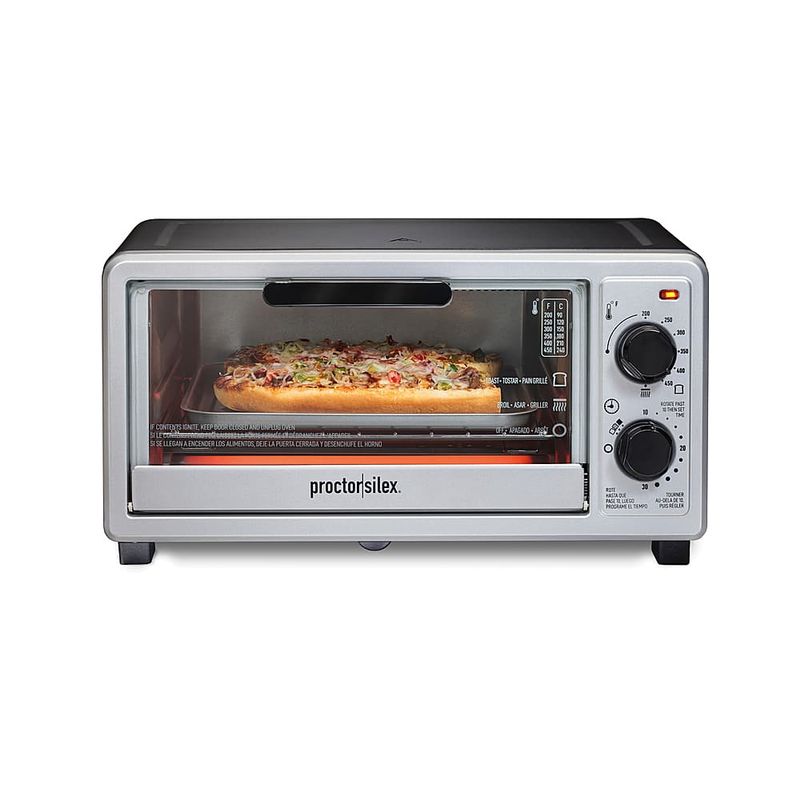 Proctor Silex - 4 Slice Toaster Oven with Broiler - BLACK